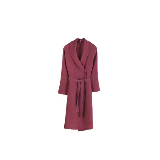 SURİ MİNİ WAFFLE BORNOZ RUSTİK BORDO resmi