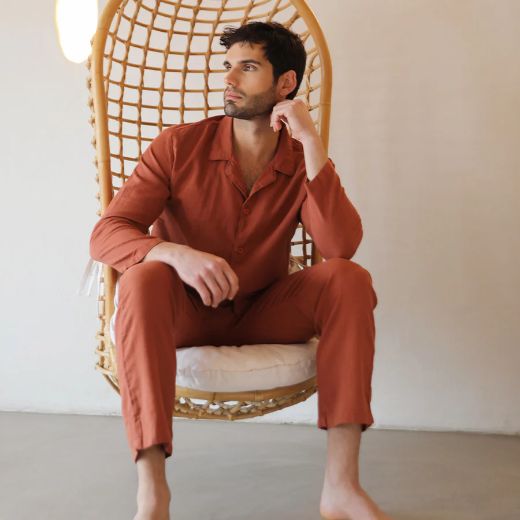 SUENO ERKEK PİJAMA TAKIMI T1666 FINDIKKABUGU resmi