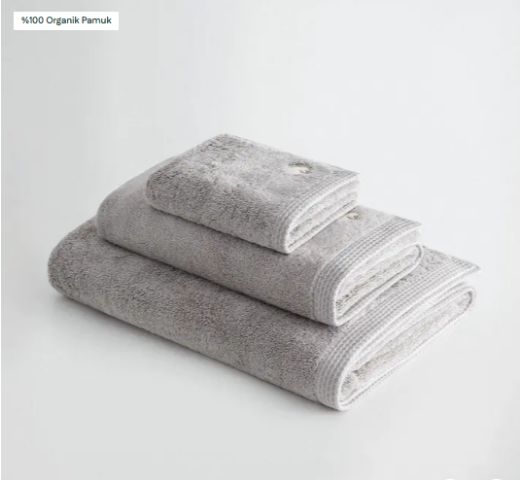 PURE COTTON 3 LÜ HAVLU SET GRİ resmi