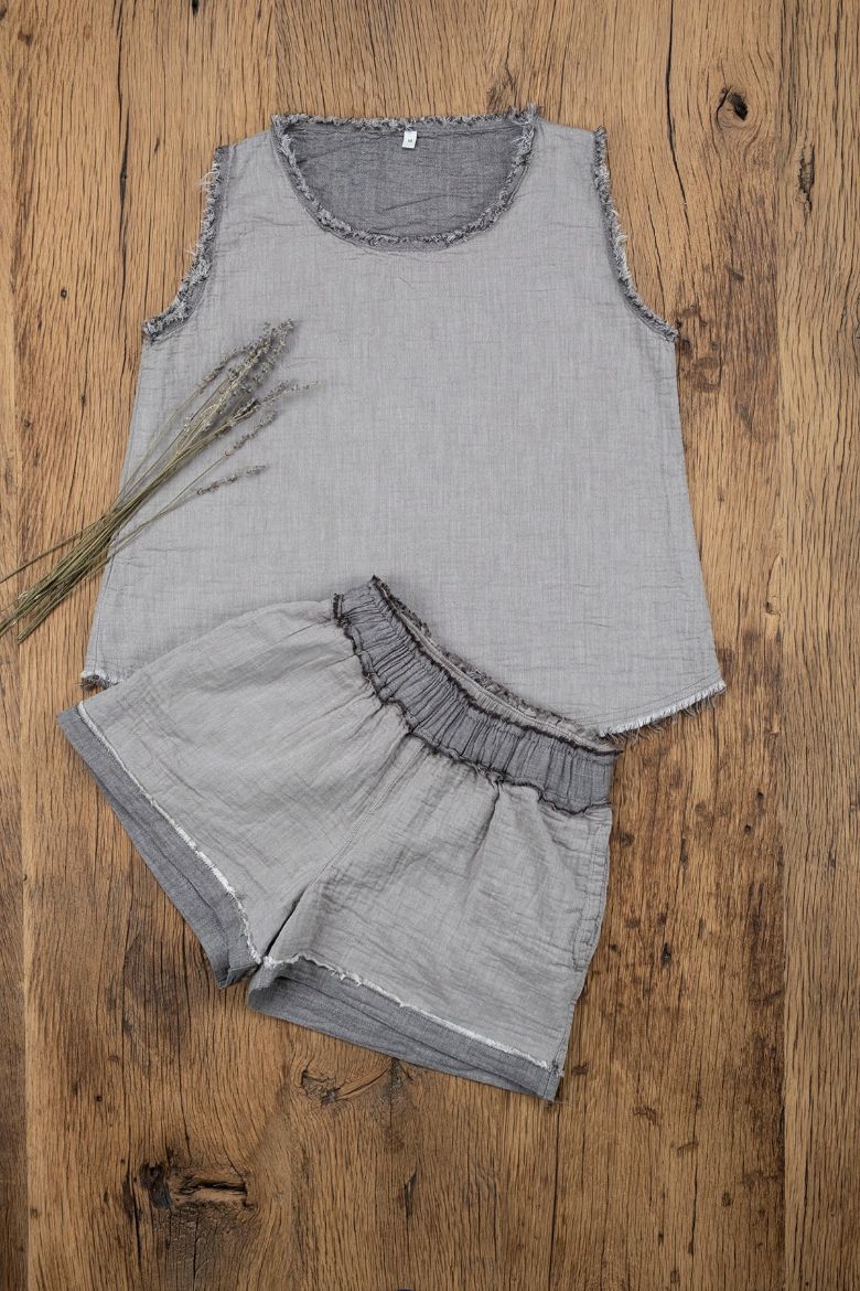 MELSA KADIN ŞORTLU TAKIM GRİ resmi