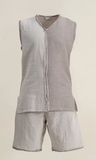 MELSA ERKEK PİJAMA SETİ AÇIK GRİ resmi