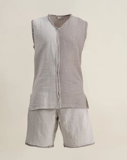 MELSA ERKEK ŞORTLU PİJAMA TAKIMI GRİ resmi