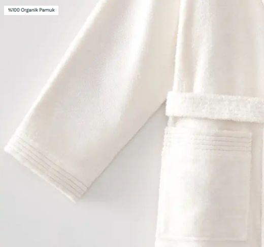 ECOSOFT ERKEK BORNOZ KREM resmi