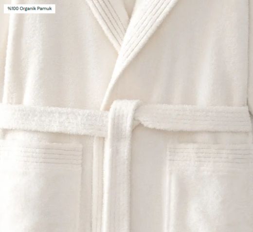 ECOSOFT ERKEK BORNOZ KREM resmi