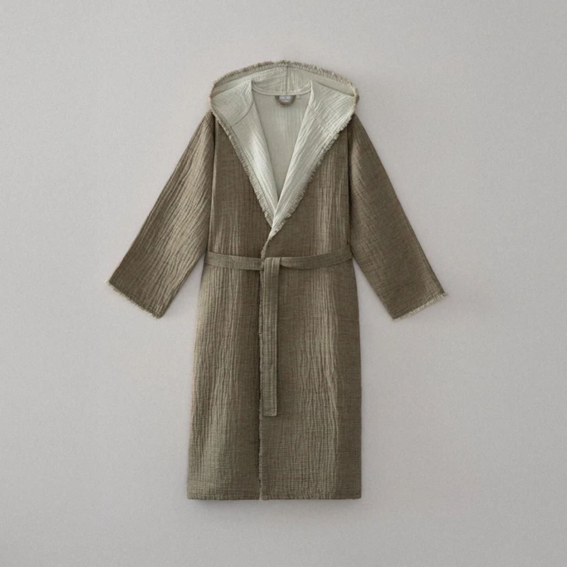 MUNA ERKEK BORNOZ YEŞİL-KREM resmi