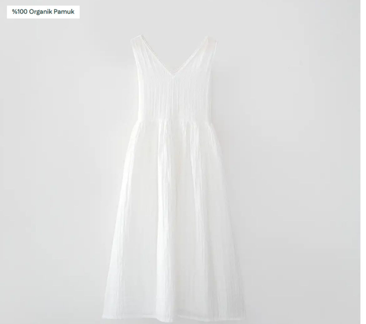 ZEYNA KADIN ELBİSE KREM resmi