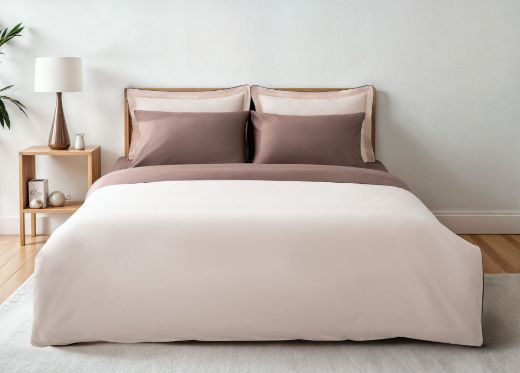 HEMERA NEVRESİM TAKIMI AÇIK SOMON-KAHVE resmi