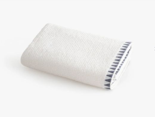 TRİA YÜZ HAVLUSU KREM-LACİVERT resmi