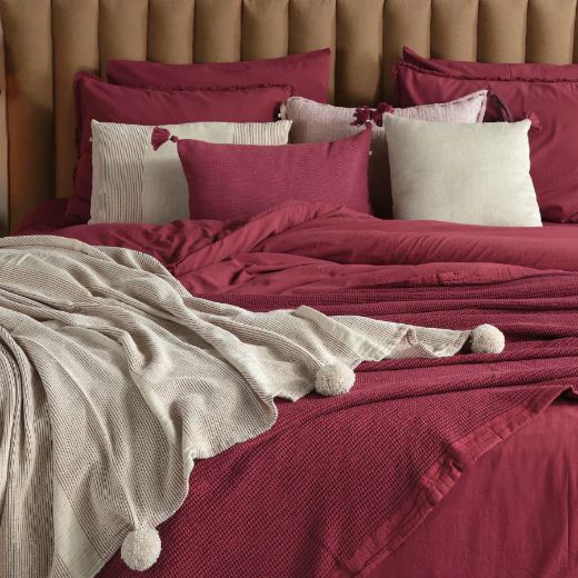 OLİVİA KIRLENT RUSTİK BORDO resmi