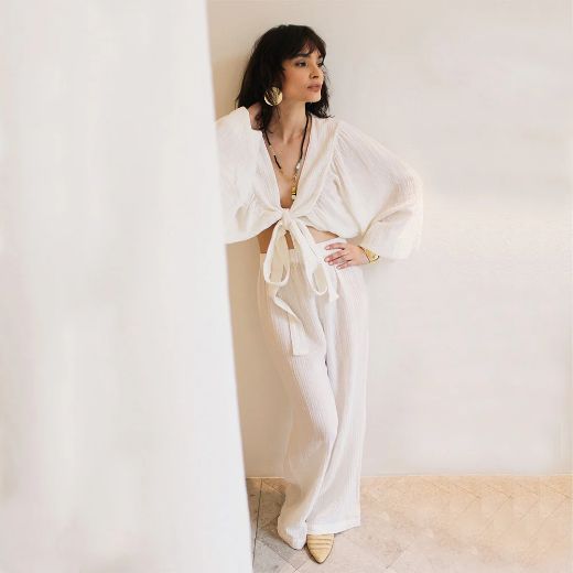 SELENE PANTOLON T0287 OFFWHITE resmi