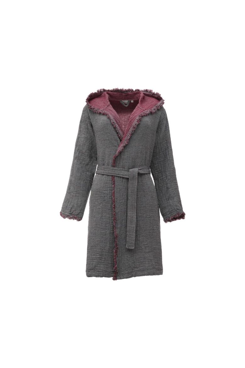 MUNA KADIN BORNOZ BORDO resmi