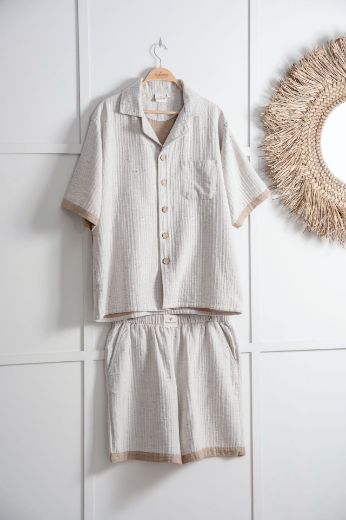 ALİNDA ERKEK ŞORTLU PİJAMA TAKIMI HAKİ resmi