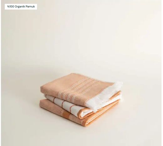 ELİS 3 LÜ HAVLU SET TERRA-KREM resmi