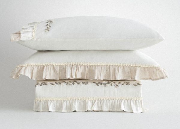 LEYNA NEVRESİM TAKIMI KREM resmi