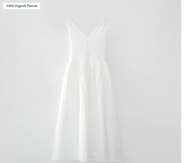 ZEYNA KADIN ELBİSE KREM resmi