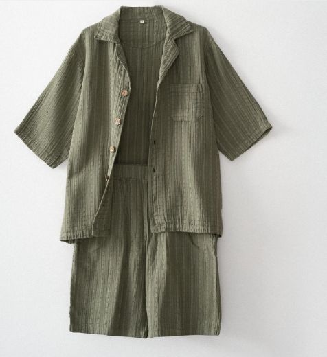 ZEYNA ERKEK ŞORTLU PİJAMA TAKIMI YEŞİL resmi