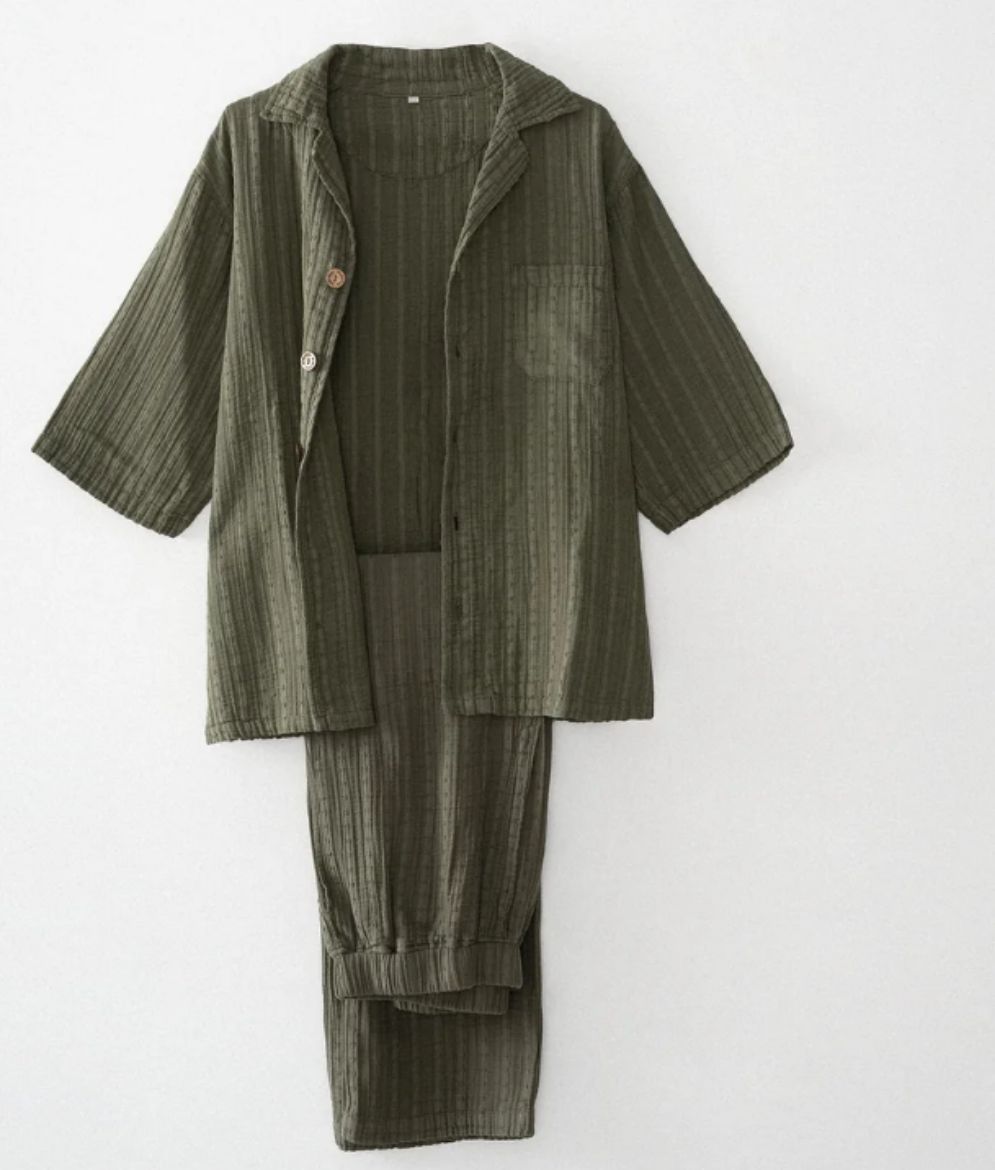 ZEYNA ERKEK PİJAMA TAKIMI YEŞİL resmi