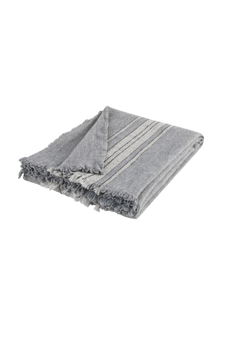 LANA YÜN THROW GRİ-TAŞ GRİ resmi